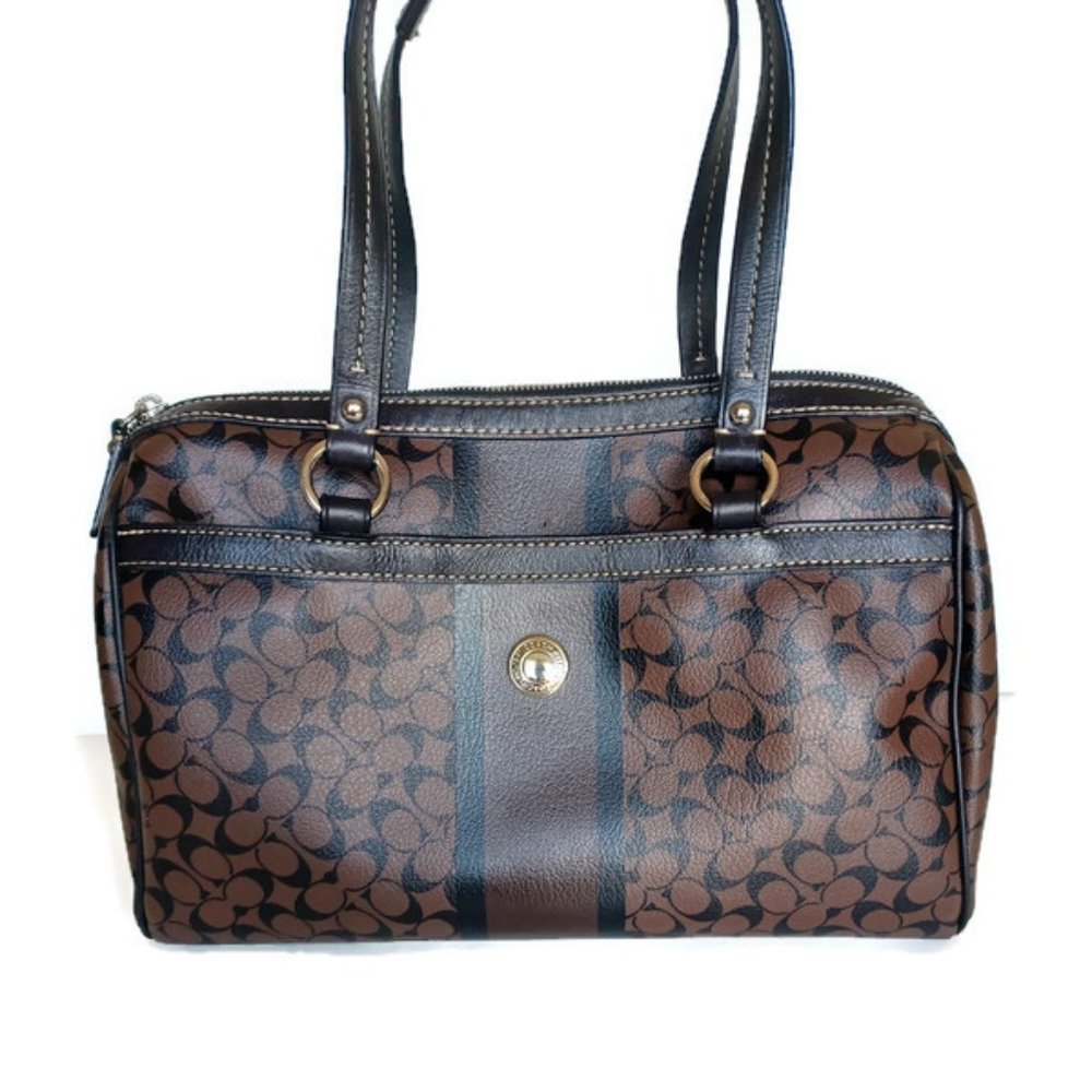 Coach signature coated canvas "speedy" satchel bag